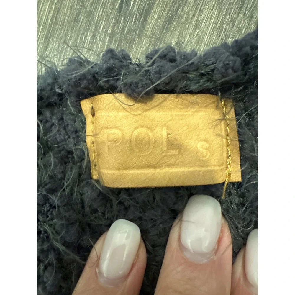 POL Long Boucle‎ Knit Cardigan Gray Open Front Cozy Women